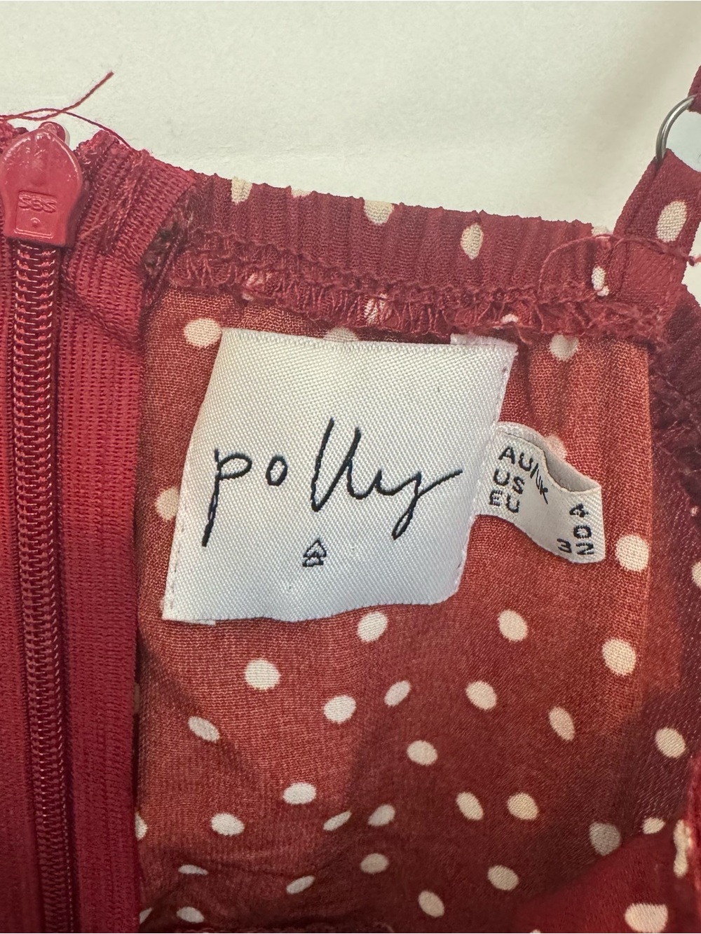 Princess Polly Red Polka Dot Tie-Waist Mini Sun Dress size 0 - Picture 3 of 4